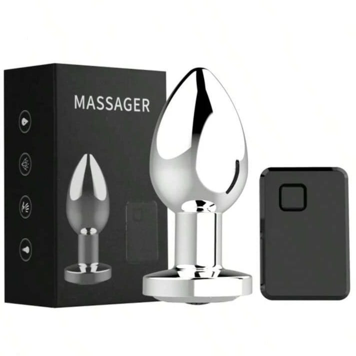 Love-Honey Remote Control Vibrating Metal Butt Plug